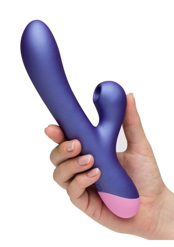 Romp Pulse Rechargeable Silicone Rabbit Vibrator with Pleasure Air - Purple/Pink - Image 3