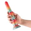 Colours Stacked Silicone Dildo 9in - Red/Gold - Image 3