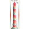 Colours Stacked Silicone Dildo 12in - Red/Gold