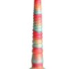 Colours Stacked Silicone Dildo 12in - Red/Gold