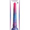 Colours Stacked Silicone Dildo 12in - Pink/Blue