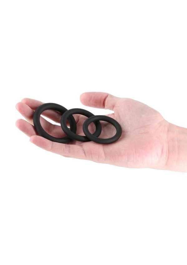 Renegade Slim Silicone Rings (3pc Set) - Black - Image 3