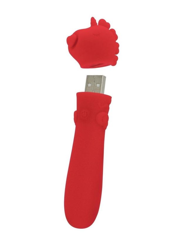 Unihorn Cupid`s Beau Rechargeable Silicone USB Bullet- Red - Image 3