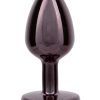 Jewel Black Diamond Heart Anal Plug - Small - Black