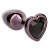 Jewel Black Diamond Heart Anal Plug - Small - Black - Image 3