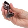 Jewel Black Diamond Heart Anal Plug - Small - Black - Image 4