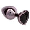 Jewel Black Diamond Heart Anal Plug - Large - Black - Image 3