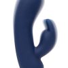 Cashmere Silk Bunny Rechargeable Silicone Rabbit Vibrator - Blue