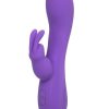 Flex Bend and Hold Double Rumbler Rechargeable Silicone Rabbit Vibrator - Purple