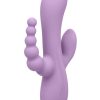 Flex Bend and Hold Triple Rumbler Rechargeable Silicone Vibrator - Purple - Image 3