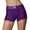 Ouch! Vibrating Strap-On Boxer Rechargeable - XS/SM - Purple