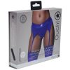 Ouch! Vibrating Strap-On Thong Rechargeable - M/L - Blue