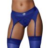 Ouch! Vibrating Strap-On Thong Rechargeable - M/L - Blue