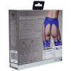 Ouch! Vibrating Strap-On Thong Rechargeable - XS/SM - Blue - Image 4
