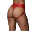 Ouch! Vibrating Strap-On Thong Rechargeable - M/L - Red - Image 3
