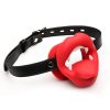 Master Series Vampire Vibrating Rechargeable Silicone Mouth Gag - Red