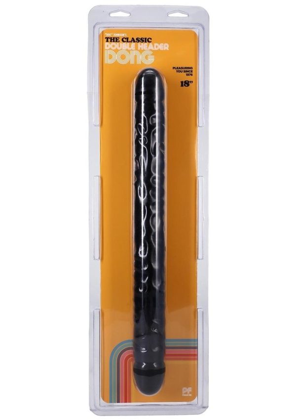 Classic Double Header Veined Dong 18 Inch Black - Image 2