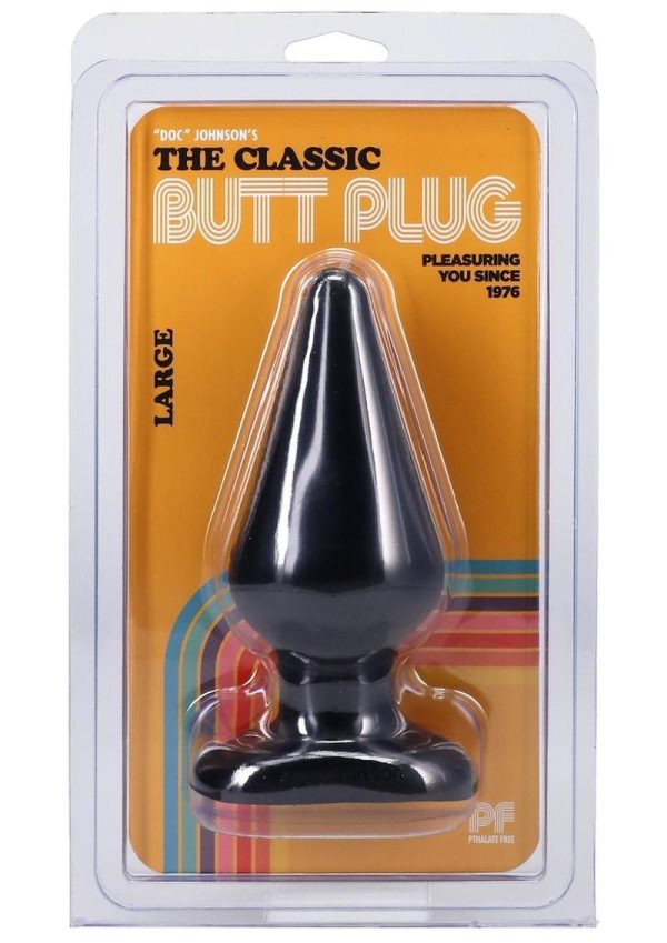 Classic Butt Plug Large Sil A Gel 6 Inch Large Black