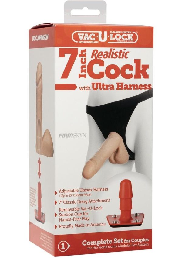 Vac U Lock Ultra Harness 2 And Plug With Dong 7 Inch Flesh - Image 2
