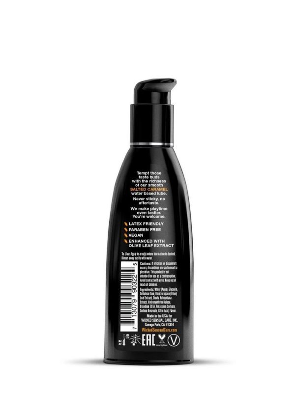 Wicked Aqua Water Based Flavored Lubricant Salted Caramel 2 Ounce - Image 2