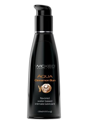 Wicked Aqua Water Based Flavored Lubricant Cinnamon Bun 4 Ounce