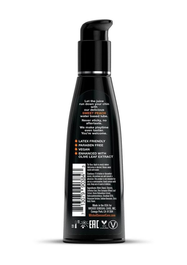 Wicked Aqua Flavored Water Based Lubricant Sweet Peach 4 Ounce - Image 2