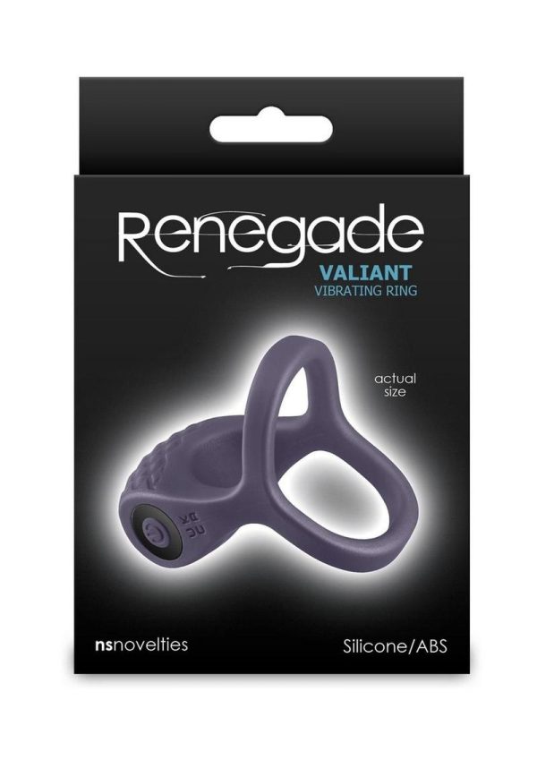 Renegade Valiant Rechargeable Silicone Cock and Ball Ring - Gray
