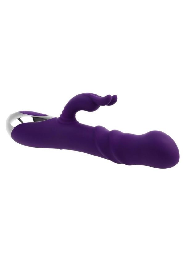Playboy Bunny Punch Rechargeable Silicone Rabbit Vibrator with Twirly G-Spot Head - Purple - Image 3