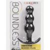 Boundless Vibrating Beaded Plug Rechargeable Silicone Anal Plug - Black