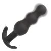 Boundless Vibrating Beaded Plug Rechargeable Silicone Anal Plug - Black
