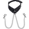 Velvet Noir Collar and Removable Clamps - Black