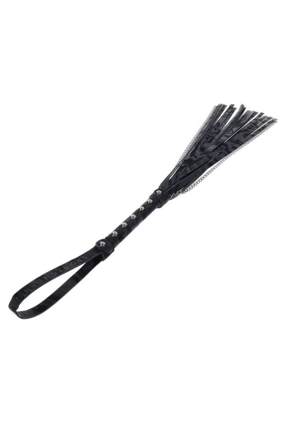 Velvet Noir Chain Flogger - Black - Image 3