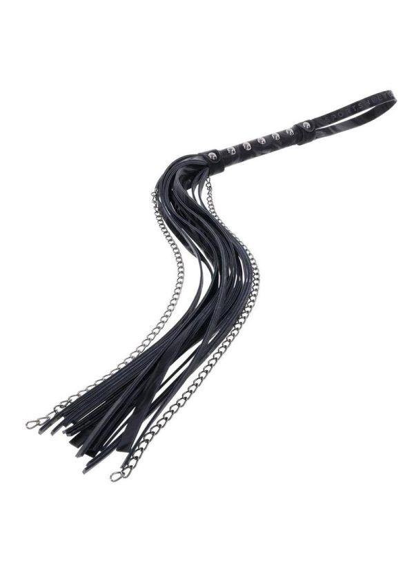 Velvet Noir Chain Flogger - Black - Image 4