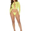 Leg Avenue Seamless Cut Out Long Sleeve Crop Top and G-String Panty - O/S - Image 4