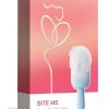 Bite Me Sucking Tapping and Vibrating Silicone Rechargeable Cream Pop Stimulator - Blue/White