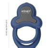 Anello App Control Vibrating Silicone Rechargeable Cock Ring with Clitoral Stimulator - Blue - Image 3