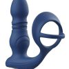 Cyrus App Control Thrusting Rechargeable Prostate Massager with Cock Ring - Blue