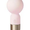 Pokewan Pocket Mini Vibrating Silicone Rechargeable Wand Massager - Pink/Rose Gold