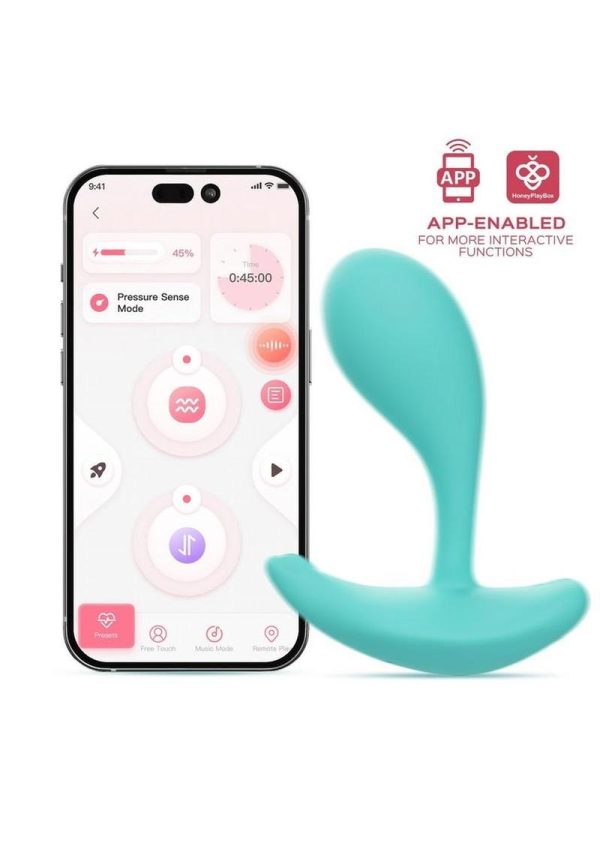 Oly 2 Pressure Sensing App enabled Wearable Rechargeable Silicone Clit and G Spot Vibrator - Light Blue - Image 4