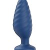 Noah App Controlled Rechargeable Silicone Rotating Butt Plug - Blue/Black