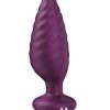 Noah App Controlled Rechargeable Silicone Rotating Butt Plug - Purple/Black