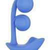 Melody Pressure Sensing App-Controlled Rechargeable Silicone Twin Balls Clit and G-spot Vibrator - Blue