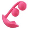 Melody Pressure Sensing App-Controlled Rechargeable Silicone Twin Balls Clit and G-spot Vibrator - Red