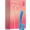 Harmony Duo App-Controlled Rechargeable Silicone Strapless Strap-on - Blue/Gold