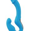 Harmony Duo App-Controlled Rechargeable Silicone Strapless Strap-on - Blue/Gold