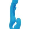 Harmony Duo App-Controlled Rechargeable Silicone Strapless Strap-on - Blue/Gold - Image 3