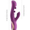 Gem Pressure Sensing App-Controlled Twin Balls Rabbit Vibrator - Purple/Gold - Image 3