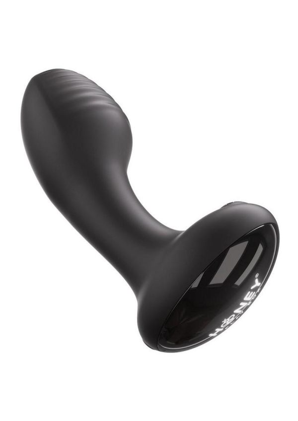 Frenzy Pressure Sensing App Control Rotating Rechargeable Silicone Butt Plug - Black - Image 3