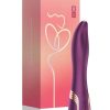 Fling Tongue-like Oral Licking Rechargeable Silicone Vibrator - Purple/Gold