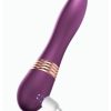 Fling Tongue-like Oral Licking Rechargeable Silicone Vibrator - Purple/Gold - Image 4